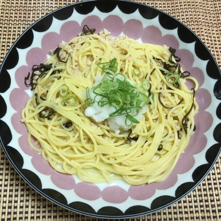 納豆と大根おろしのパスタ